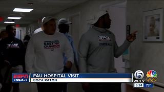 FAU football team visits Boca Raton Regional Hospital
