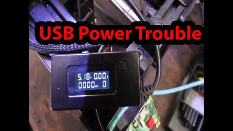 Raspberry Pi Octoprint power troubleshooting with USB inline voltmeter current meter lightning bolt