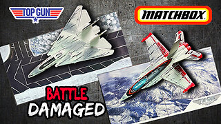Matchbox Top Gun Maverick Battle Damage F14 Tomcat and F/A-18 Super Hornet Skybusters with Playmats