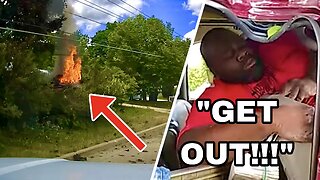Cop Saves Man From Burning Car