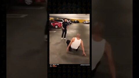 MMA fighter confronted by guys in a parking garage.