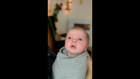 Cute Newborn Sees Snow For The First Time