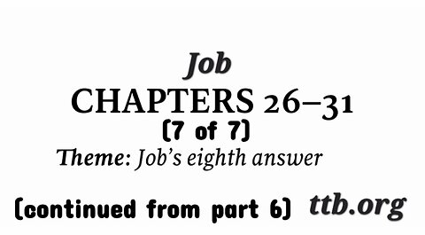 Job Chapters 26-31 (Bible Study) (7 of 7)