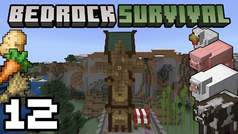 Bedrock Survival 12 Windmill & New Farm!