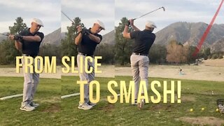 Use your SLICE SWING for GREAT GOLF! Over the Top FLUSH!