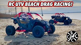 Drag Racing Axial Can-Am UTVs On The Beach - Who Will Win?