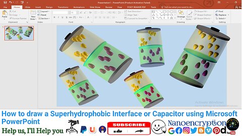 How to draw a superhydrophobic interface or capacitor using Microsoft PowerPoint