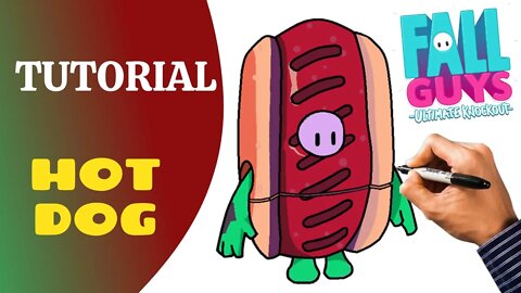 Como Desenhar o Hot Dog de Fall Guys