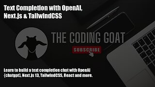 🐐 OpenAI Tutorial - Learn Text Completion with OpenAI, ChatGPT, Next.Js, React & TailwindCSS