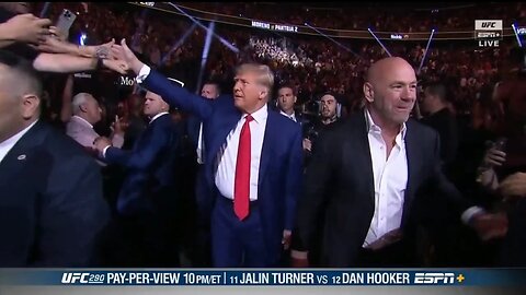 UFC Crowd Goes Wild For Trump As He High Fives Fans