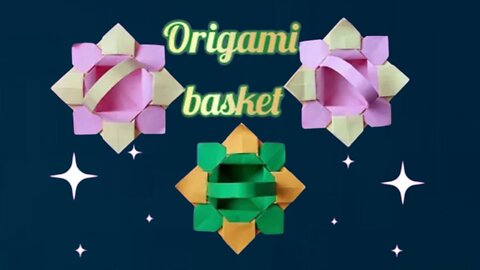 DIY Origami Flower Basket /Paper Craft Idea /Easy Origami Craft Idea / Origami Without Glue /DIY