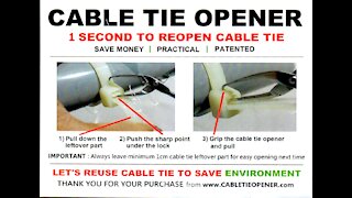 Unlock Reuse Plastic CABLE Wire TIE OPENER unlock Tool, No more Cutting