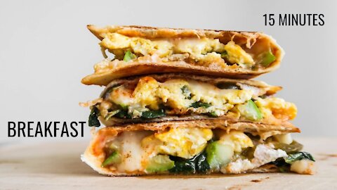 Healthy Breakfast Quesadilla | Easy Vegetarian Breakfast Recipe