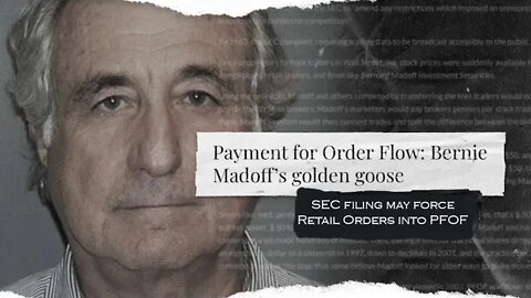 Is The SEC Forcing Retail Orders into Darkpools? 🔥 PFOF: Bernie Madoff's Golden Goose