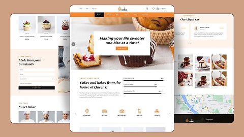 Responsive Cake Website Design: HTML, CSS & JS