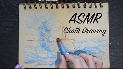 ASMR Chalk Drawing Lighthouse | Sketching and Paper Sounds | (No Talking)