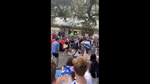 Pro Israel 🇮🇱 and Palestine protesters start to fight