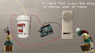 A robot that plays the song of storms when it rains
