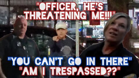 "He's THREATENING ME". Calls 911 3x's For Harassment. Trespass?? Unlawful Orders