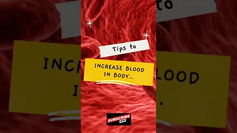 Tips to increase blood in your body