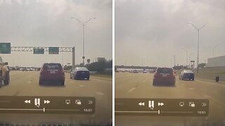 Tire Falls Off Car, Dangerously Rolls Down Highway