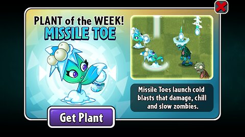 Plants vs Zombies 2 - Epic Quest - Money Plant Showcase - Missile Toe - December 2022