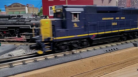 GP30's and GP7 with a mix of A mix A mix of freight on the C&O.