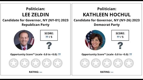 Lee Zeldin vs Kathy Hochul for NY Governor: GOUSA OppScore Side by Side - You Decide!