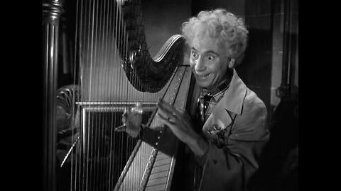 Harpo Marx plays his harp in A Night in Casablanca