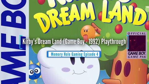 Kirby's Dream Land (Game Boy - 1992) Playthrough | Memory Hole Gaming