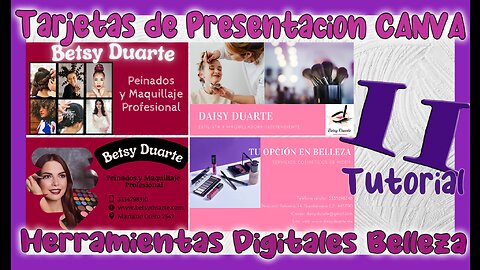 🆕 Como crear TARJETAS DE PRESENTACIÓN con CANVA ✅ Herramientas Digitales Belleza ✅ Tutorial 11