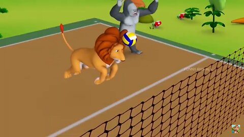 Forest Animals Play Volleyball Game | Cow, Monkey, Lion ,Tiger, Gorilla, Elephant | Animal Cartoons