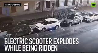 Electric scooter explodes while being ridden