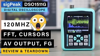 SigPeak DSO1511G Handheld Oscilloscope ⭐OMG 😱120Mhz, Function Generator, Cursors, FFT, AV Output!