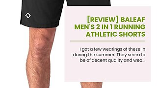 [REVIEW] BALEAF Men's 2 in 1 Running Athletic Shorts Quick Dry Active Gym Shorts Back Zipper Po...