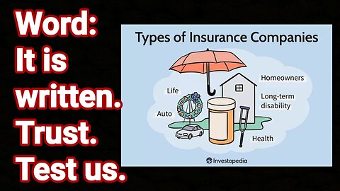 Q: Are the people subject to insurance entities? A: no. Test us.