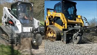 CAT 259D3 & Bobcat T650 CTL Illinois Power grading gravel & dirt Montage!