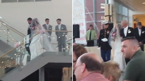 Marine Brother Surprises His Sister On Her Wedding Day