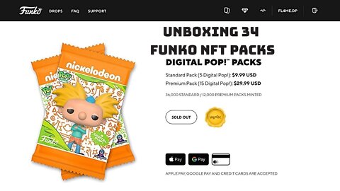 OPENING 34 PACKS OF NICKELODEON CARTOONS X FUNKO NFT (SOLD OUT) WHAT DID WE GET?