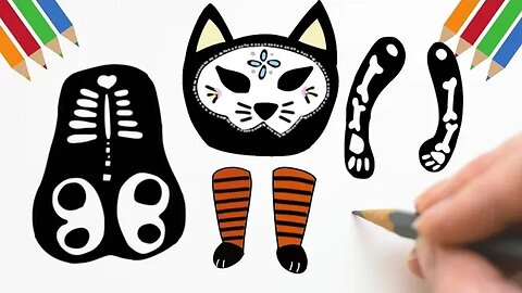 Como Desenhar e Montar GATO HALLOWEEN 🎃 #halloween #gato #desenhokawaii