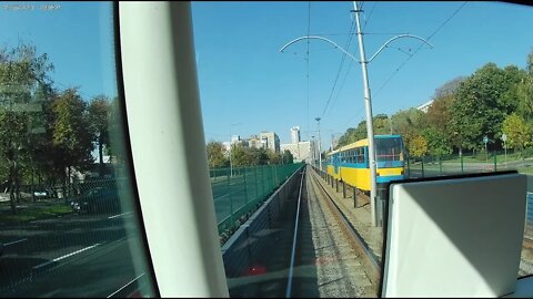 🇺🇦"No Russians Spies in Sight" Modern Electric Tram Ride Kiev Ukraine #Shorts