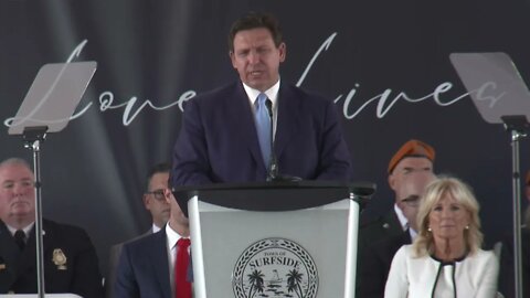 DeSantis and First Lady Casey DeSantis attended the Surfside Memorial