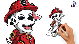 How to Draw Marshall from PAW Patrol: The Mighty Movie