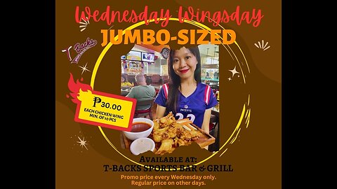 T-Backs Sports Bar and Grill Sports Schedule and Wingsday wing special for Wednesday May 29, 2024