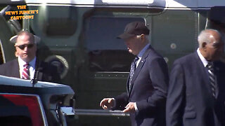 What's up with Joe: Now they park his limo right next to his chopper so he doesn't have to walk and talk to the press; he's still confused, he keeps fake jogging, and he almost trips up the short stairs again.