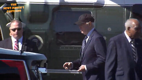 What's up with Joe: Now they park his limo right next to his chopper so he doesn't have to walk and talk to the press; he's still confused, he keeps fake jogging, and he almost trips up the short stairs again.