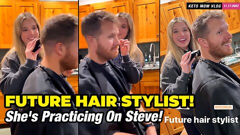 Look Who's Practicing Cutting Hair! Our Future Hair Stylist! | KetoMOM Vlog