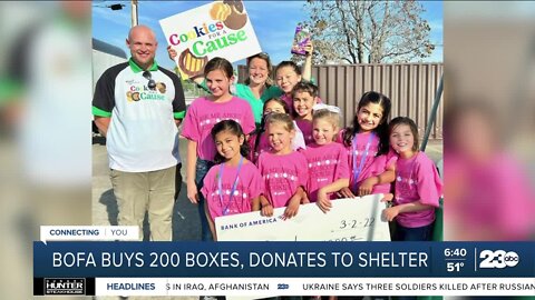 Bank of America buys 200 boxes of cookies from Bakersfield Girl Scouts