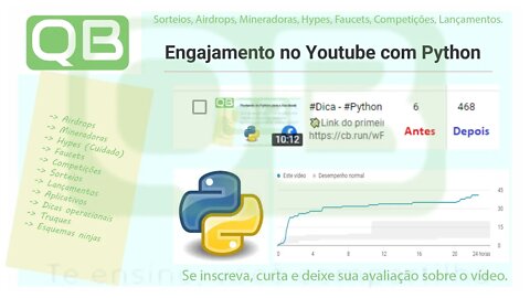 #Dica #Python #Engajamento #Youtube - #passiveincome