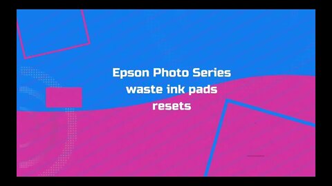 Epson Photo Series Waste Ink Pads Error